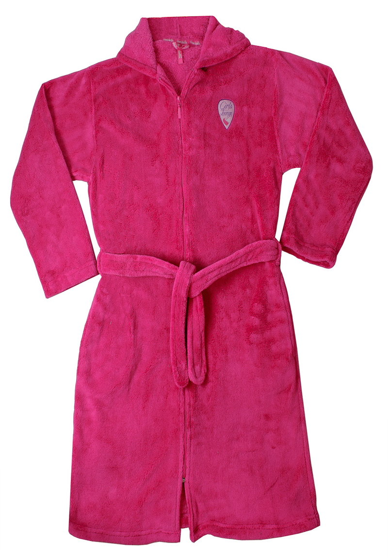 Roze kinderbadjas met rits-140