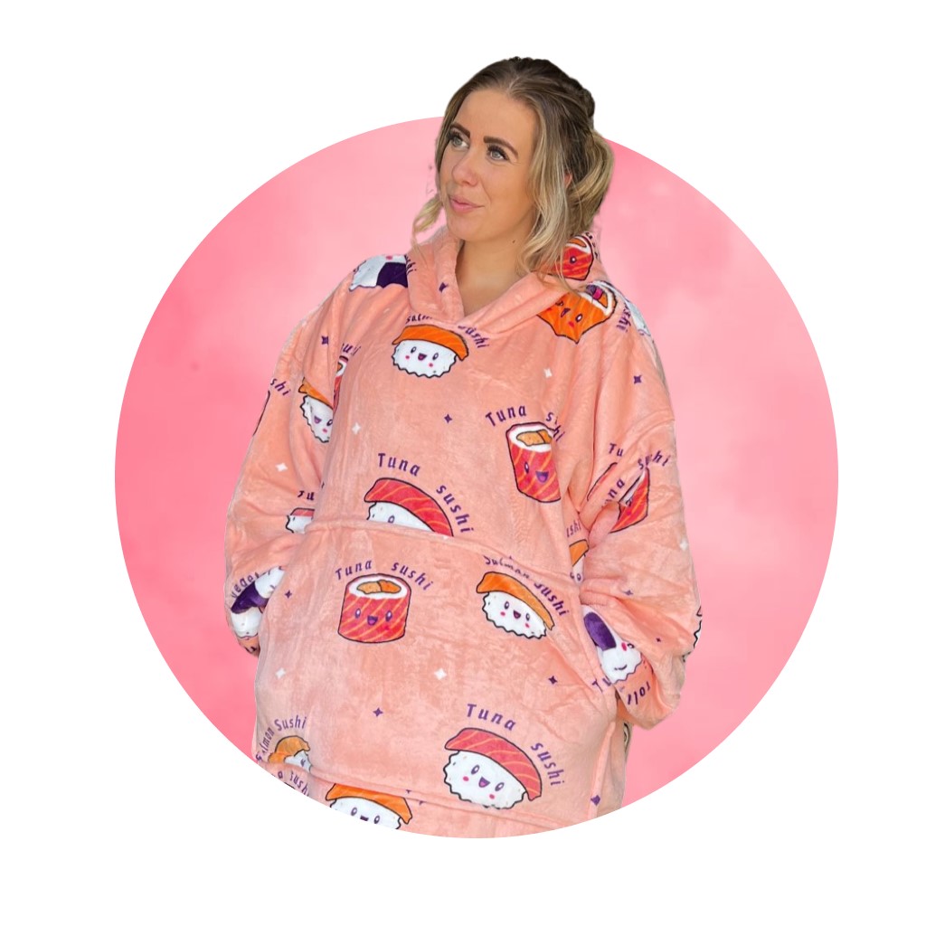 Plaid met mouwen - fleece - sushi - Badrock