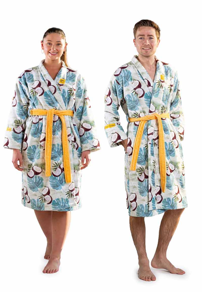 Unisex badjas kokosnoot - crazy comfort-l/xl