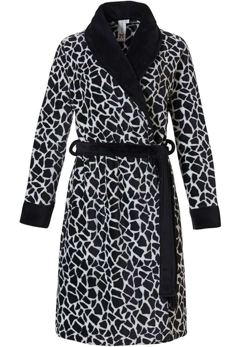 Rebelle damesbadjas giraffe - zacht fleece-2xl